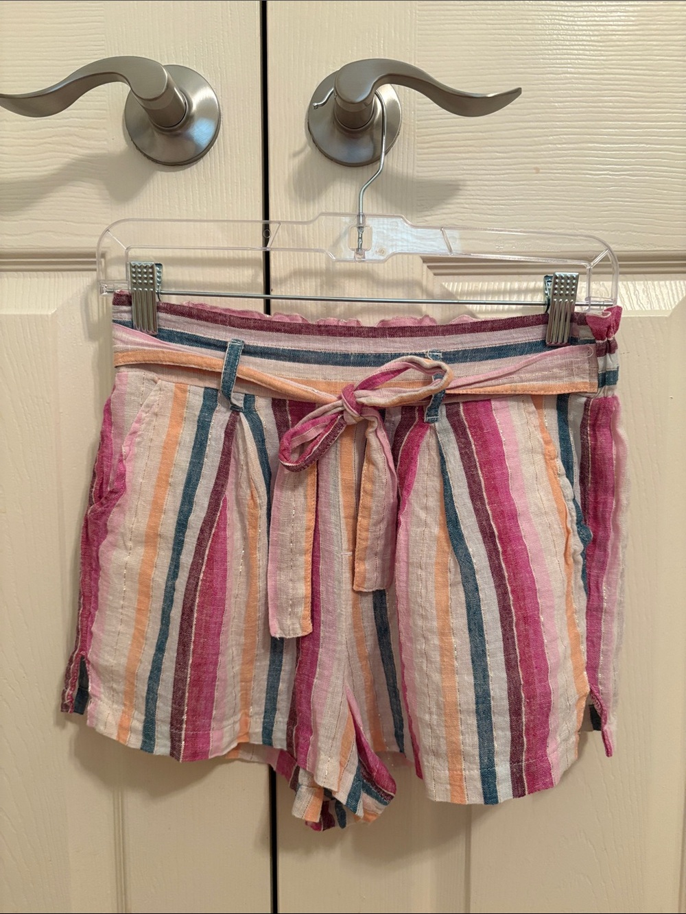 Altar'd State Multi Striped Tie-Waist Shorts